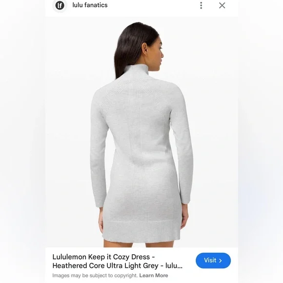 lululemon athletica | Dresses | Lululemon Athletica Light Gray Long Sleeve  Dress 4 | Poshmark